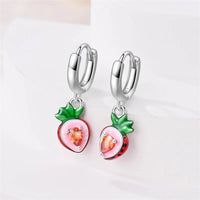 Fresh Spring Women's 925 Sterling Silver Tulip Rose Bee Fruit Original Design Earrings Fit Engagement Party Exquisite Jewelry