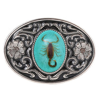 Silver alloy floral pattern animal Scorpion belt buckle jeans accessories