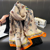 Luxury Brand Scarf Spring Summer Women Beach Sunscreen Fashion Party Shawl China Quality Silk Lady Popular Print Scarves Hijab