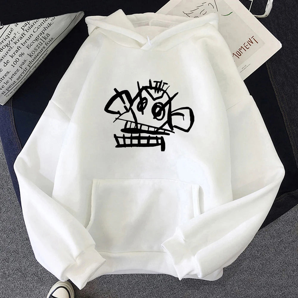 Fashion Anime Arcane Jinx Monkey Graffiti Hoodie Women/men Harajuku Style Sweatshirt Spring/Autumn Hoodies Game Lovers Tops