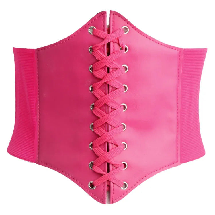 New Corset Punk Black Wide Belt Pu Leather Slimming Body Belts for Women Elastic High Waist Belt Female Dress Cummerbunds Gifts