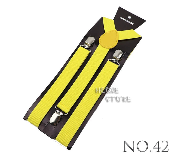 New Candy Color Adjustable Suspenders Elastic Leather Y-Back Braces Straps For Men Women Kids Pants Shirt Girl Skirt Accessories