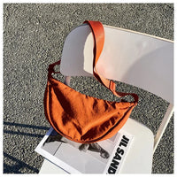 Casual Nylon Hobos Crossbody Bag for Women Shoulder Bag Woman Half Moon Chest Bags Tote Lady Travel Shopper Bag Female Purses