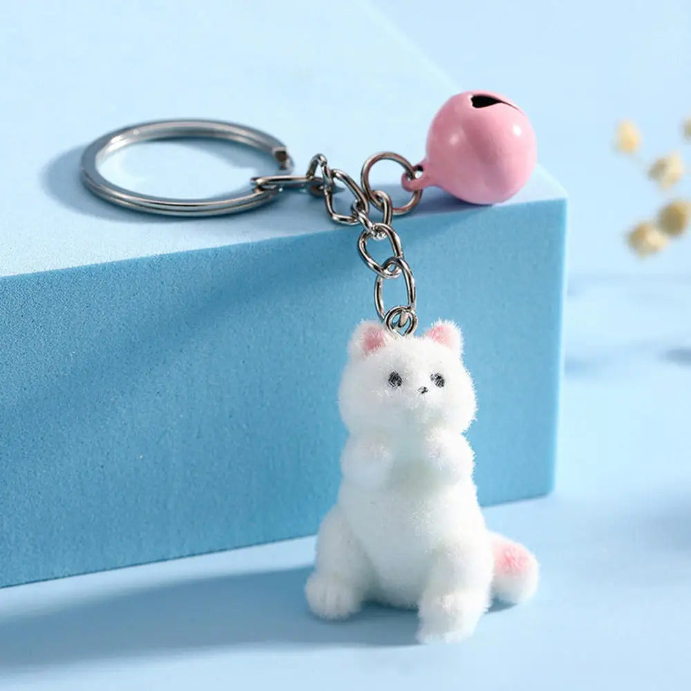 1 Pcs Fuzzy Kitty Cat Decor Gifts Cat Lovers Y2K Heart Bow Pendent Women Girls Kawaii Cat Bag Charm Cute Cat Keychain Keyring