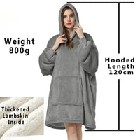 Winter Hoodies Sweatshirt Women Men Pullover Fleece Giant TV Oversized Blanket with Long Flannel Sleeves