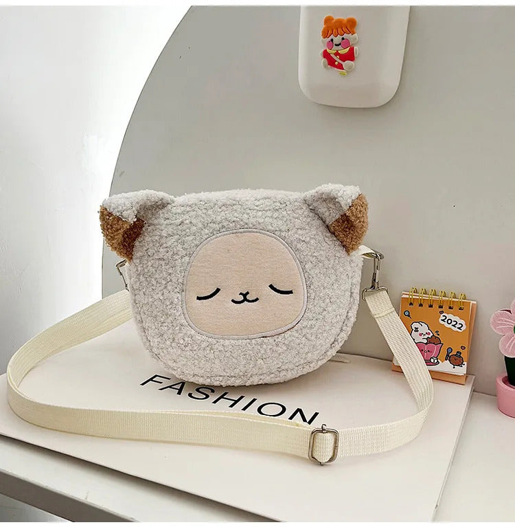 Japanese Style Kawaii Bag Women Cartoon Plush Shoulder Bag For Women Crossbody Bag Small Phone&Purse Bag