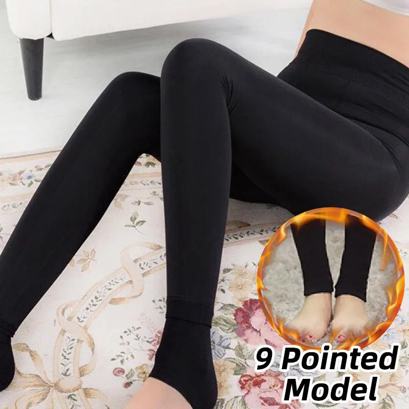 Winter Warm Leggings Women's Thermal Pants Polar Pantyhose Sock Lined Pants Velvet Tights Skin Effect High Waist Wool Leggings