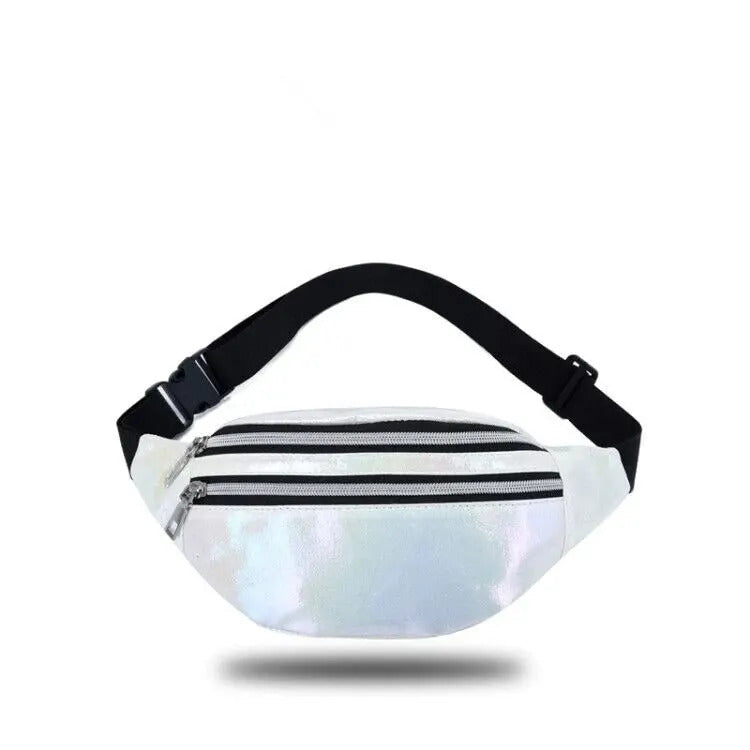 Holographic Fanny Pack Hologram Waist Bag Laser Beach Travel Banana Hip Bum Zip Waist Bags Women Belt Bag For Girls