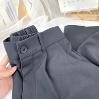 Fall Spring Black Suit Haren Pants Women Fashion Elastic High Waist Casual Trousers Woman Korean Style Solid Office Pant 2023