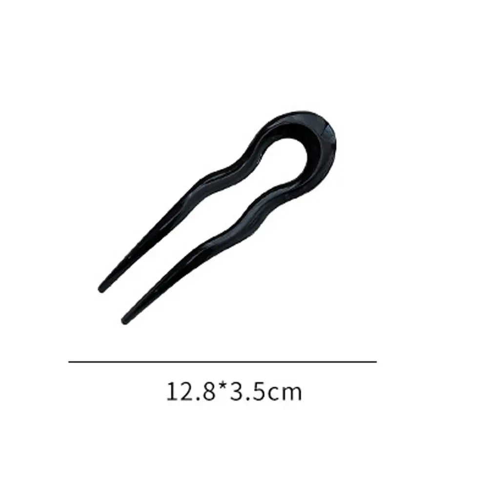 U-Shaped Hair Fork Fashion Tortoiseshell Acetate Acrylic Hairpin Geometric Design Headwear Hair Sticks Women Girls