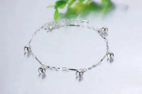 100% 925 Sterling Silver Snake Chain Pearls Anklets For Women Fashion Silver 925 Jewelry Wholesale DA387