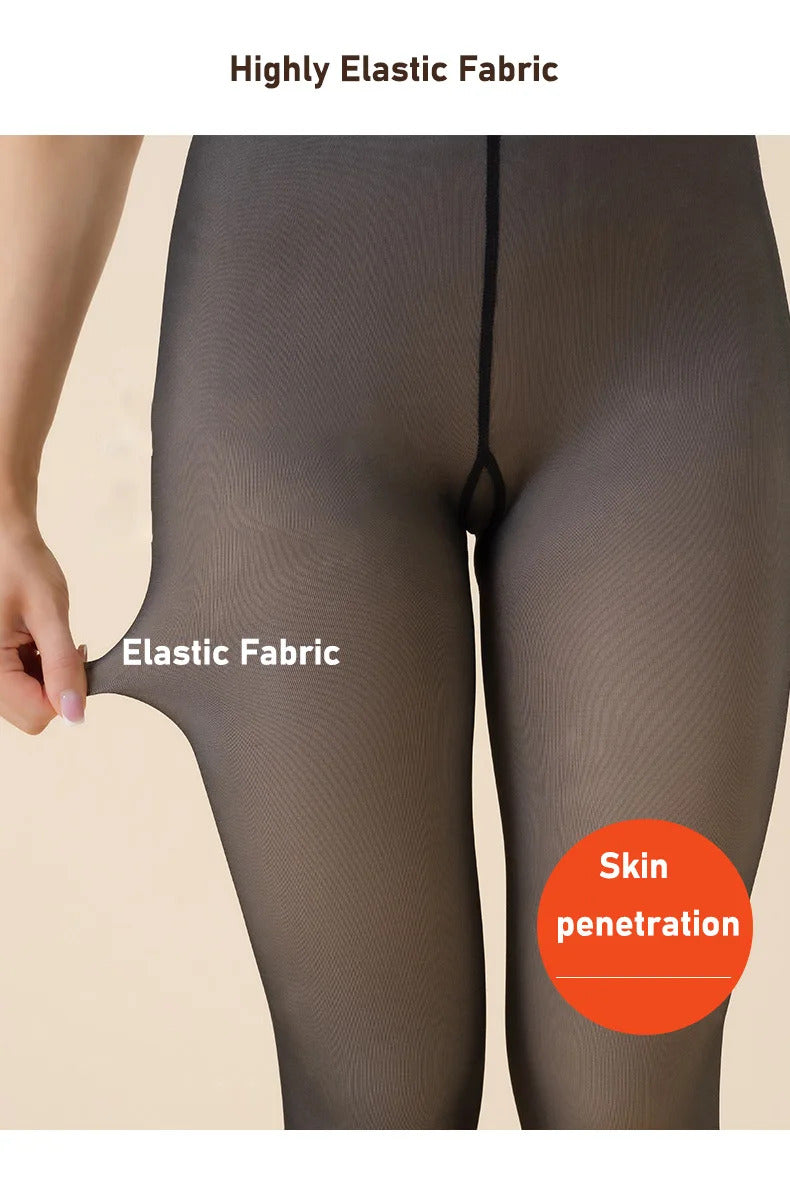 Thicken Thermal Tights Leggings Women Winter Fleece Velvet Thermo Stockings High Waist Elastic Slim Sexy Translucent Pantyhose