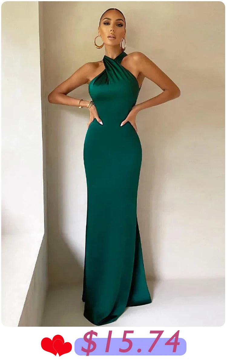 Ladies Autumn Bling Glitter Sequins New Fashion Evening Party Dress Women Sleeveless Backless Maxi Dresses Clubwear Fall Outfits