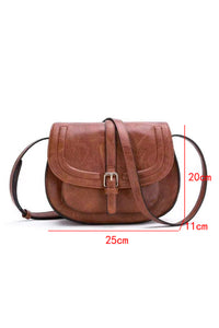 Chestnut Flapped Magnetic Buckle PU Leather Shoulder Bag