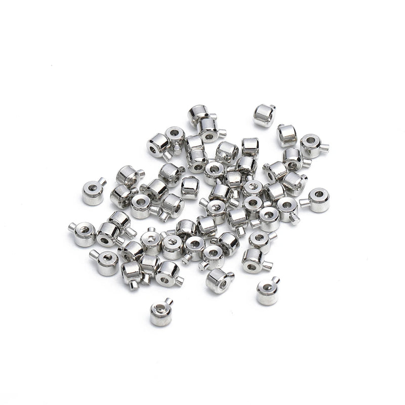 10Pcs Stainless Steel Positioning Stopper Spacers Crimp End Septum Beads for Jewelry Making DIY Necklace Bracelet Connector