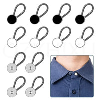 10MM Metal Elastic Collar Extenders Button Extenders for Shirt Dress Trousers Coat Collars Free Sewing Waistband Expander