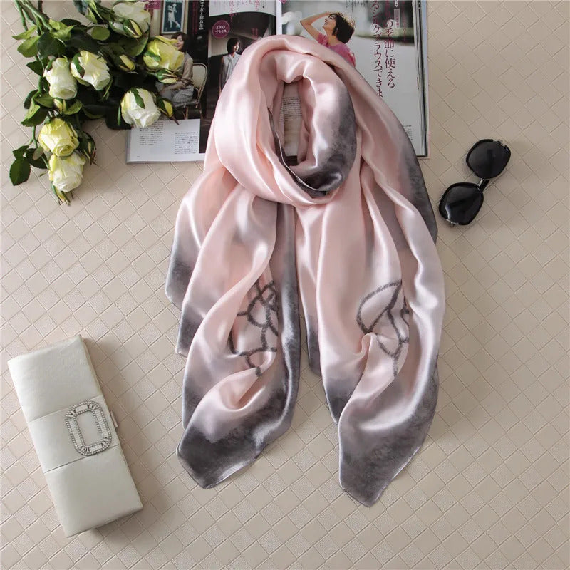 Luxury Brand Scarf Spring Summer Women Beach Sunscreen Fashion Party Shawl China Quality Silk Lady Popular Print Scarves Hijab