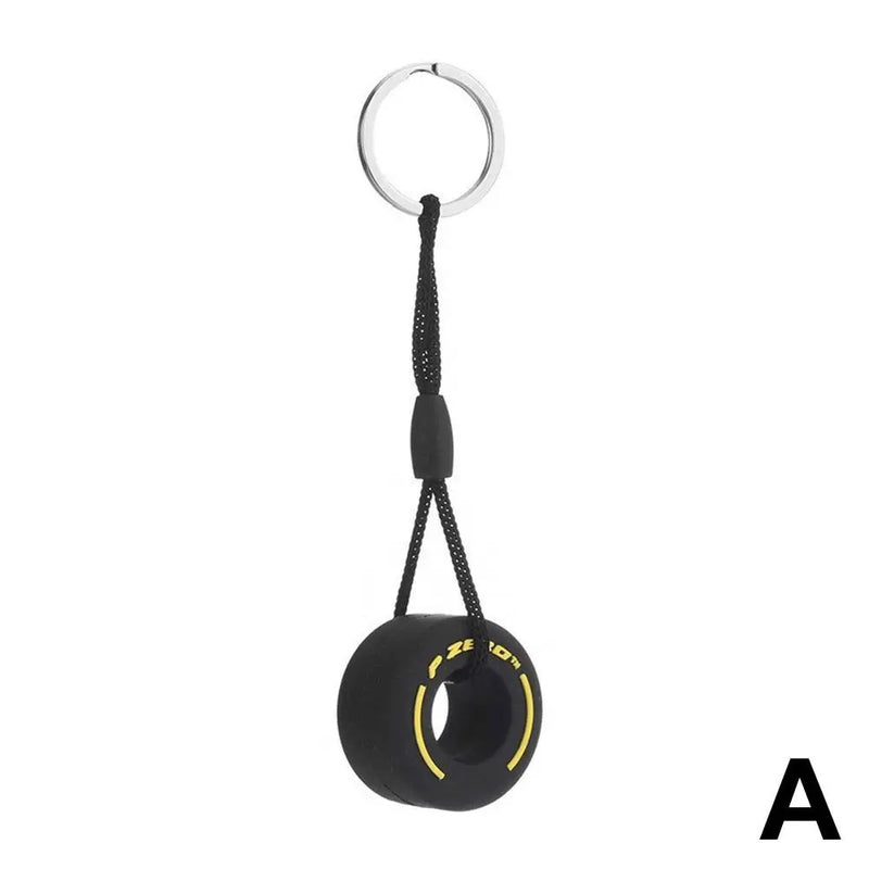 Luxury Mini F1 Racing Tire Keychain Car Key Accessories PVC Tyre Pendant Bag Charm Men's Gadgets Gifts For Friends Car Lovers