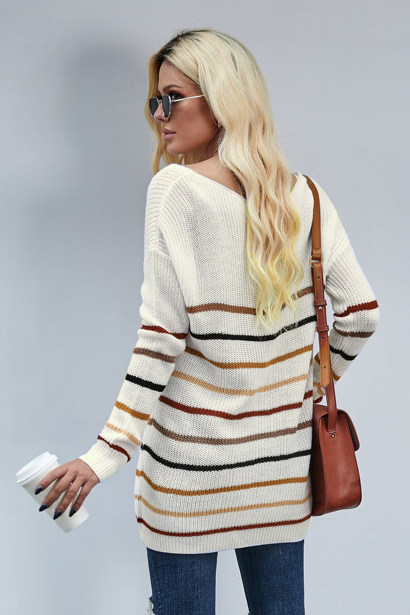 Multicolor Striped Knit Sweater