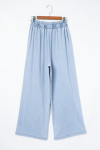 High Waist Pocketed Wide Leg Tencel Jeans