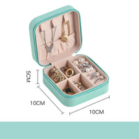 Portable Mini Jewelry Storage Box Travel Organizer Jewelry Case Leather Storage Earrings Necklace Ring Jewelry Organizer Display