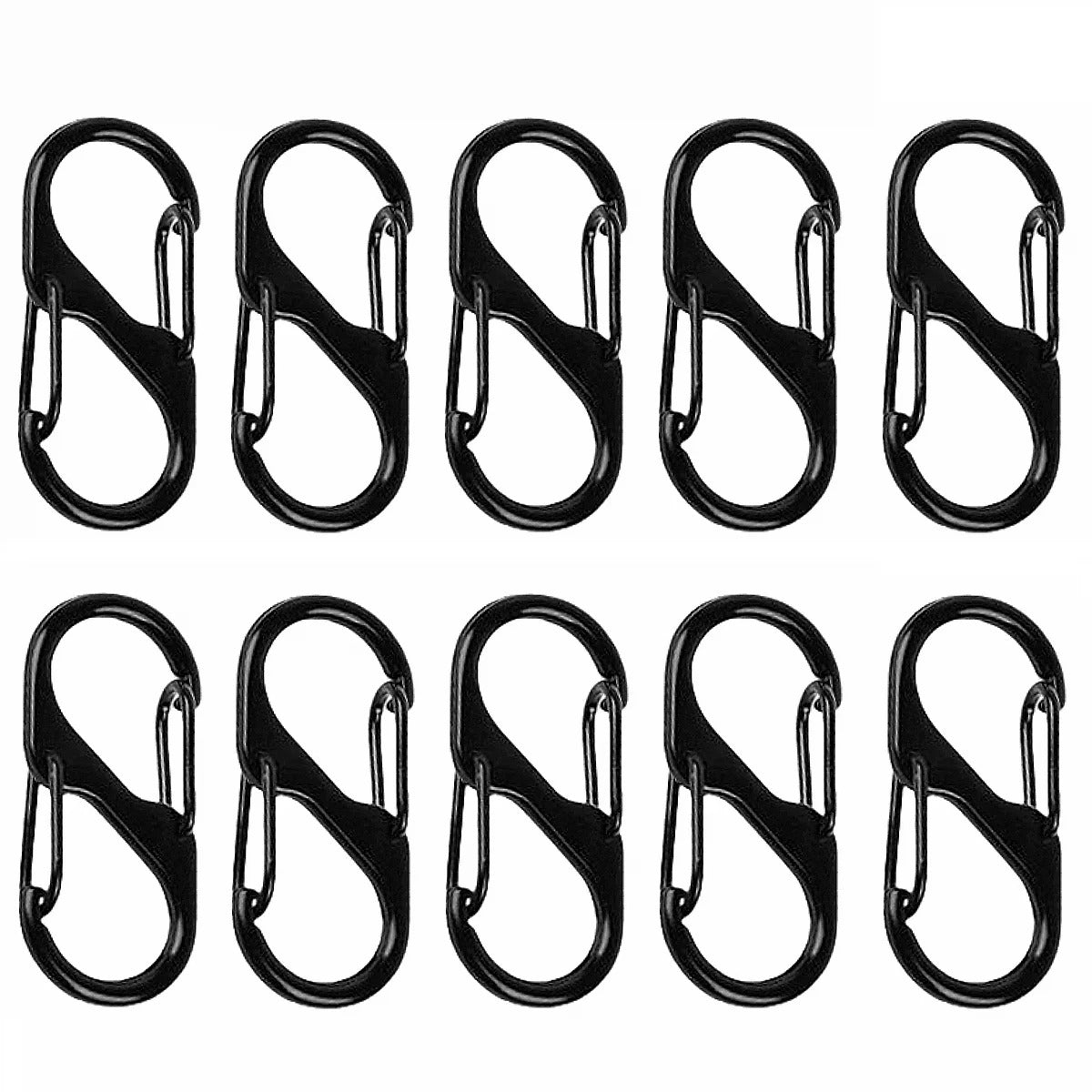 10pcs, Metal Lock Clip Keychain, S Shaped Alloy Hanging Buckle For Outdoor Camping Hiking Travel