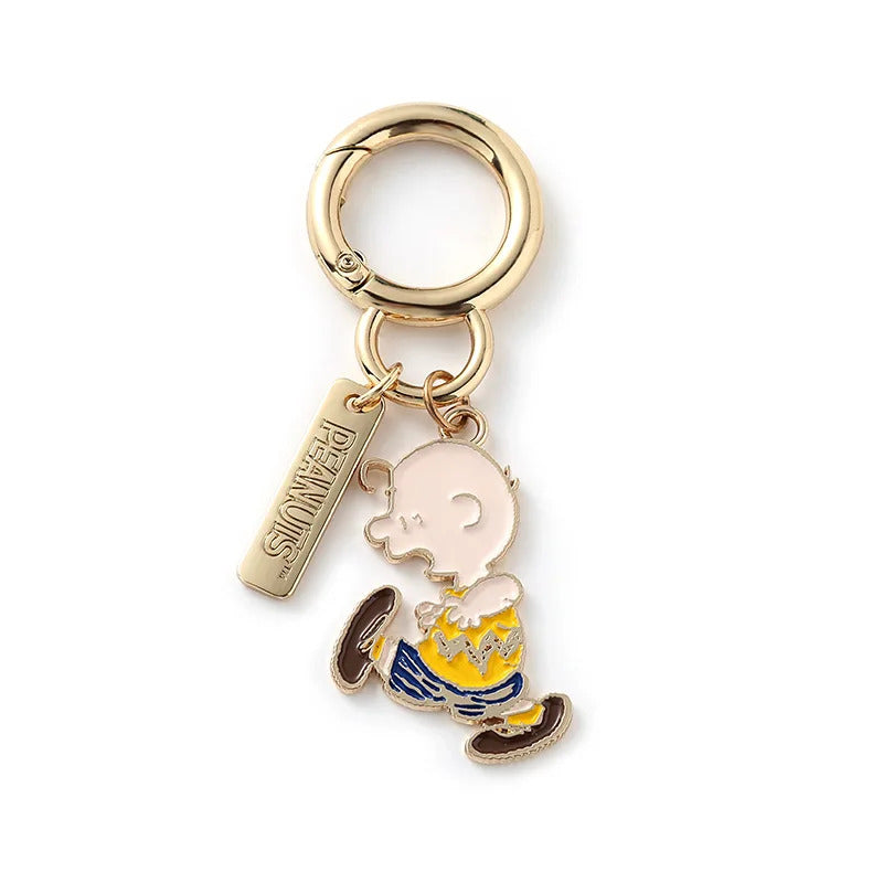 Anime SNOOPY Charlie Metal Keychain Cute Couple Bagpack Pendant Key Ring for Men Women Car Keychain Accessories Birthday Gift