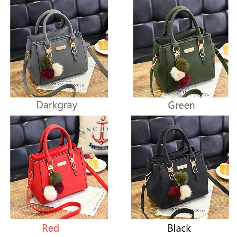 Yogodlns women beading pendant handbag ladies embossed shoulder bag ladies Messenger bag hairball bags high quality bag