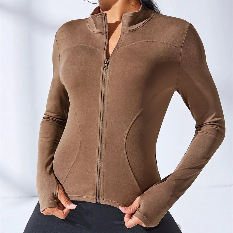 2024 New Yoga Coat Short Sports Jacket WOMEN'S Fitness Clothes Slimming Body Sculpting Zipper Yoga Jacket