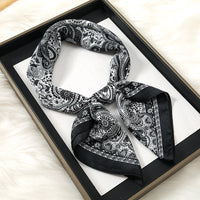 Luxury Print Satin Silk Square Scarf for Women Shawl Hijab Neckerchief Female Hair Ribbon Headband Fashion Wrap Bandana 2023 New