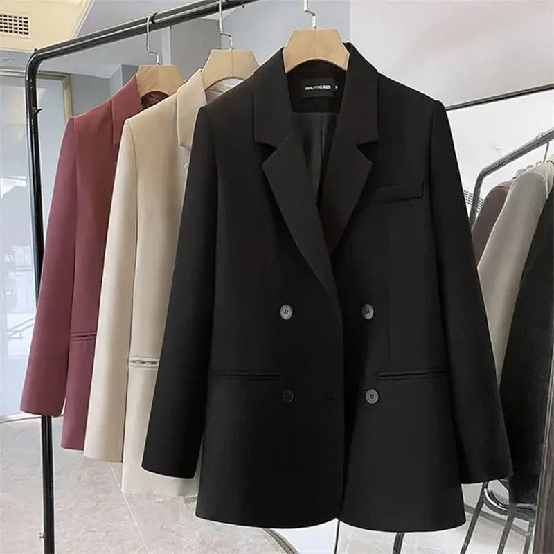 Blazer Woman Solid Jacket Office Wear Professional Outfits Coats for Women Spring Autumn Loose Fashion 2025 Trend Outerwears Hot