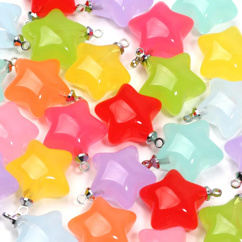 10pcs/lot Mixed Resin Star Charms For Diy Bracelets Necklaces Earrings Keychain Pendants Fit Jewelry Making Accessories Findings