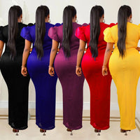 Puff Sleeve Birthday Party Prom Rhinestone Slit Dress Long Luxury Elegant Women Night Club Wedding Evening Sexy Bodycon Dresses