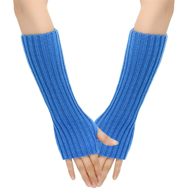 Arm Warmers Autumn Winter Cuffs Hand Sleeves Long Wool Gloves Men Women Knit Sleeves Warm Elastic Fashion Lady Sexy