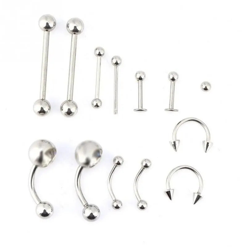 1 Set Disposable Professional Body Piercing Tool Kit Piercing Needle Clamp Tools Ear Tragus Nose Eyebrow Navel Piercings 316