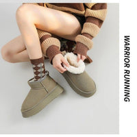 Luxury Winter Women Short Plush Warm Snow Boots Casual Shoes New Suede Fur Chelsea Ankle Boots Flats Platform Ladies Shoes