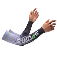 Sport Ice Arm Sleeves for Men Cycling UV Solar Cuff Breathable Summer Sun Protection Arm Cover Print Anti-Sunburn Long Sleeve