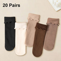 5/10/20 Pairs Women Winter Thicken Warm Short Socks Thermal Cashmere Wool Socks Nylon Snow Velvet Boots Home Floor