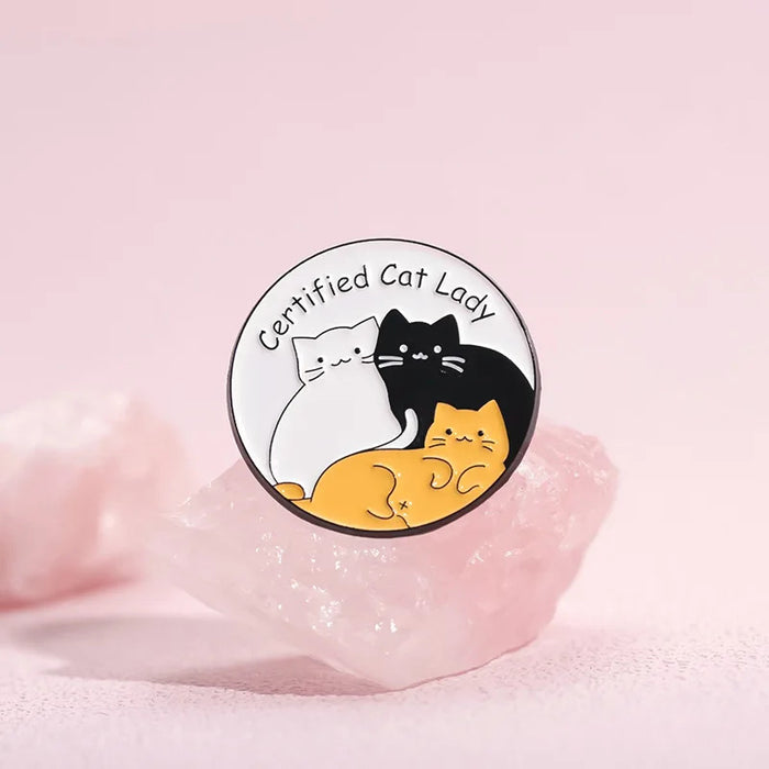 Jar Anti Depressants Cats Badge Bottle Mental Heath Enamel Pin Brooch Certified Cat Lady Meow Catitude Animal Pill Gift Jewelry