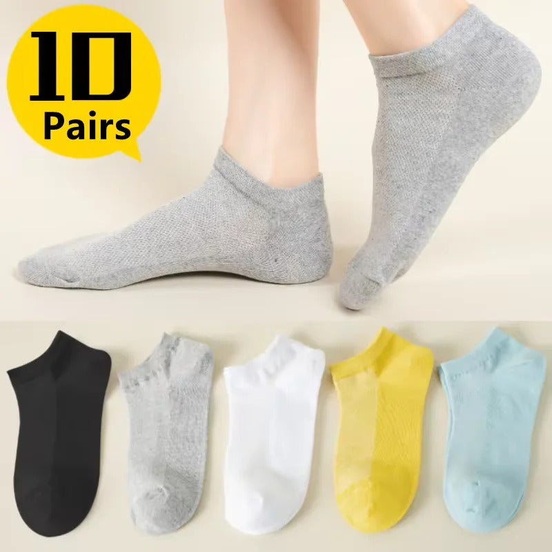 10pairs Womens Anti-Slip Cotton Socks ,Sweat Absorbing Anti-Slip Cotton Bottom Stretch Socks