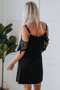 Blank Apparel - Black Cold Shoulder Mini Dress