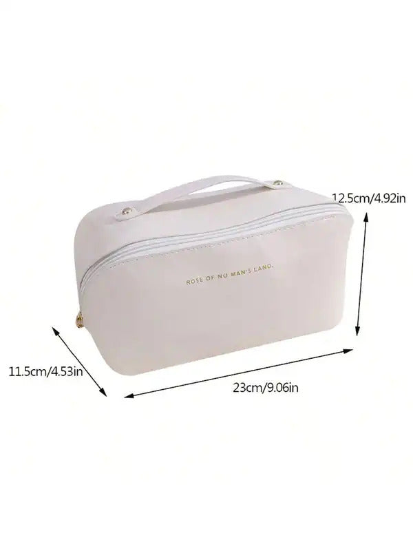 Women's PU leather pillow waterproof portable travel makeup bag, handheld makeup bag for women to carry