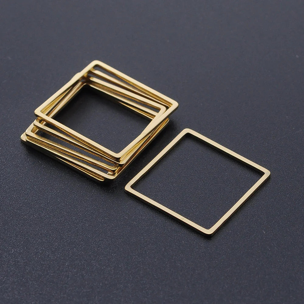 10pcs/lot 316 Stainless Steel   Hollow Geometric Square Circle Triangle Charms Wholesale Never Tarnish Jewelry Making Charms