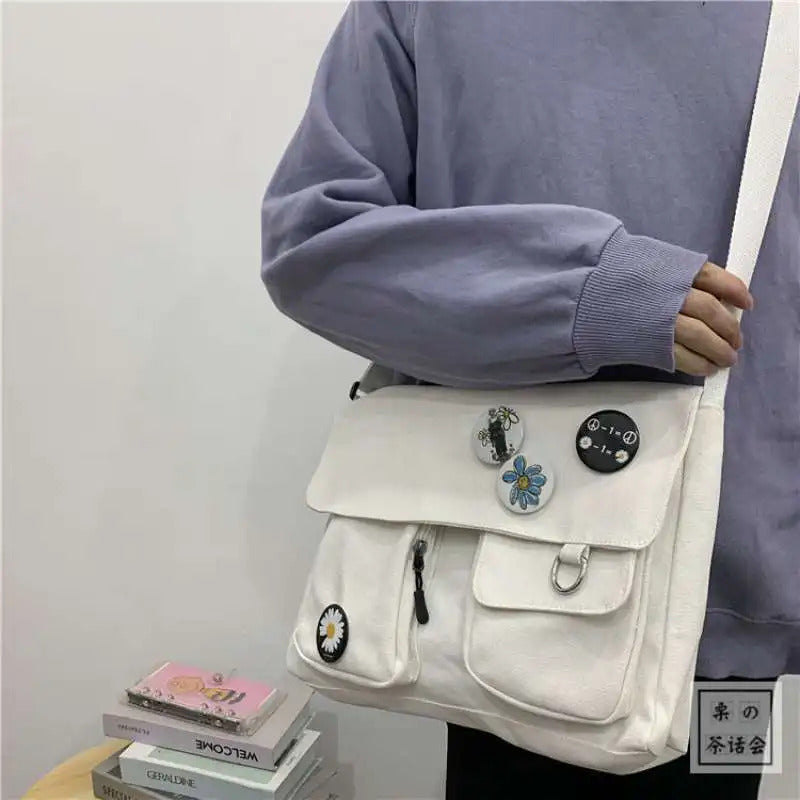 Cute Canvas Bag Wild Student Women Handbags Shoulder Bag Female Japanese Harajuku Diagonal Crossbody Bags for Girl Pouch Bolsas