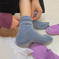 Winter Thicken Warm Long Socks Rabbits Hair Women's Socks Solid Thermal Cashmere Harajuku Crew Sock News Fashion Japanese Kawaii