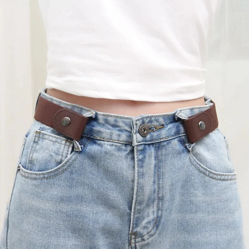 Simple And Fashionable Women'S Belt Elastic Lazy Men'S Belt Woven Invisible And Seamless Unisex Jeans Belt Length Adjustable