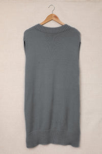 Dark Blue Knit Vest Pullover Sweater