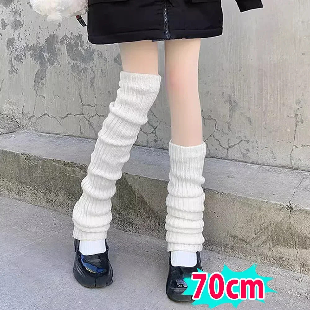 40-70cm Knitted Lolita Leg Warmers Women's Long Socks Autumn Winter Wool Foot Cover Arm Warmer Y2K Crochet Heap Socks Boot Cuffs