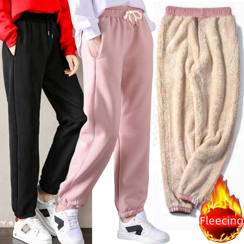 2024 New Women Clothing Warm Winter Thicken Trousers Casual Sport Fleece Legging Fashion Thick Pants Basic All Match Y2K Sweet