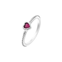 Valentine's Day Gift Red Heart 925 Sterling Silver Elegance Ring For Women Jewelry Rings For Wedding Party